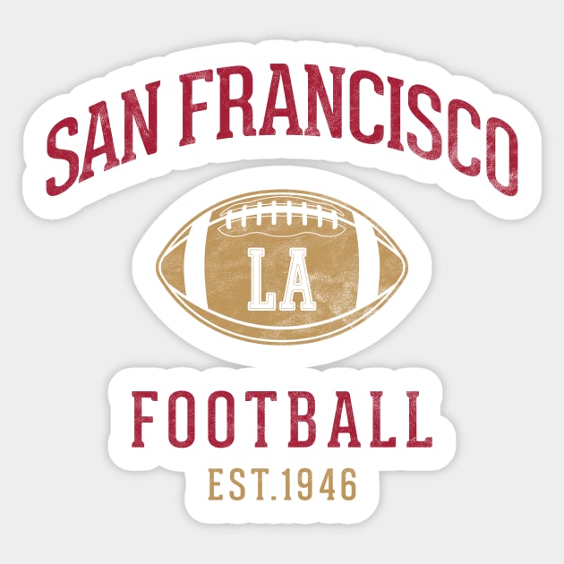 Vintage San Francisco 49ers Sunday Football Tailgate Party Gift Sticker by BooTeeQue